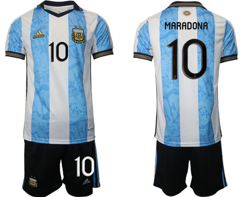 Men 2022 World Cup National Team Argentina home blue 10 Soccer Jersey